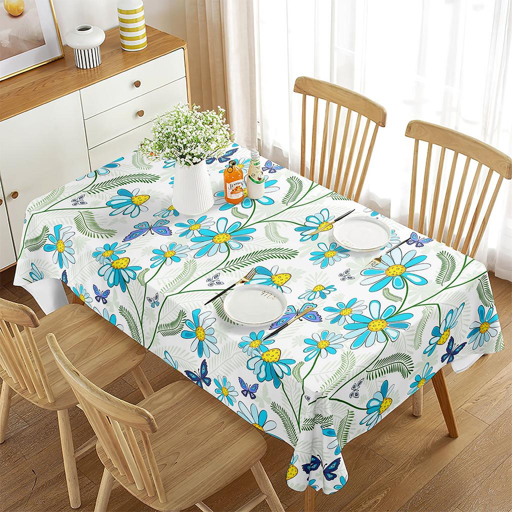 Floral Tablecloth Rectangular Floral Plant Natural Landscape Decor Tablecloth Decorations for Home Kitchen Dining Room Banquet