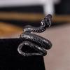 Europäischer Retro Offener Schlangenring Schwarze Mamba Ring Gewickelter Kobra Ring