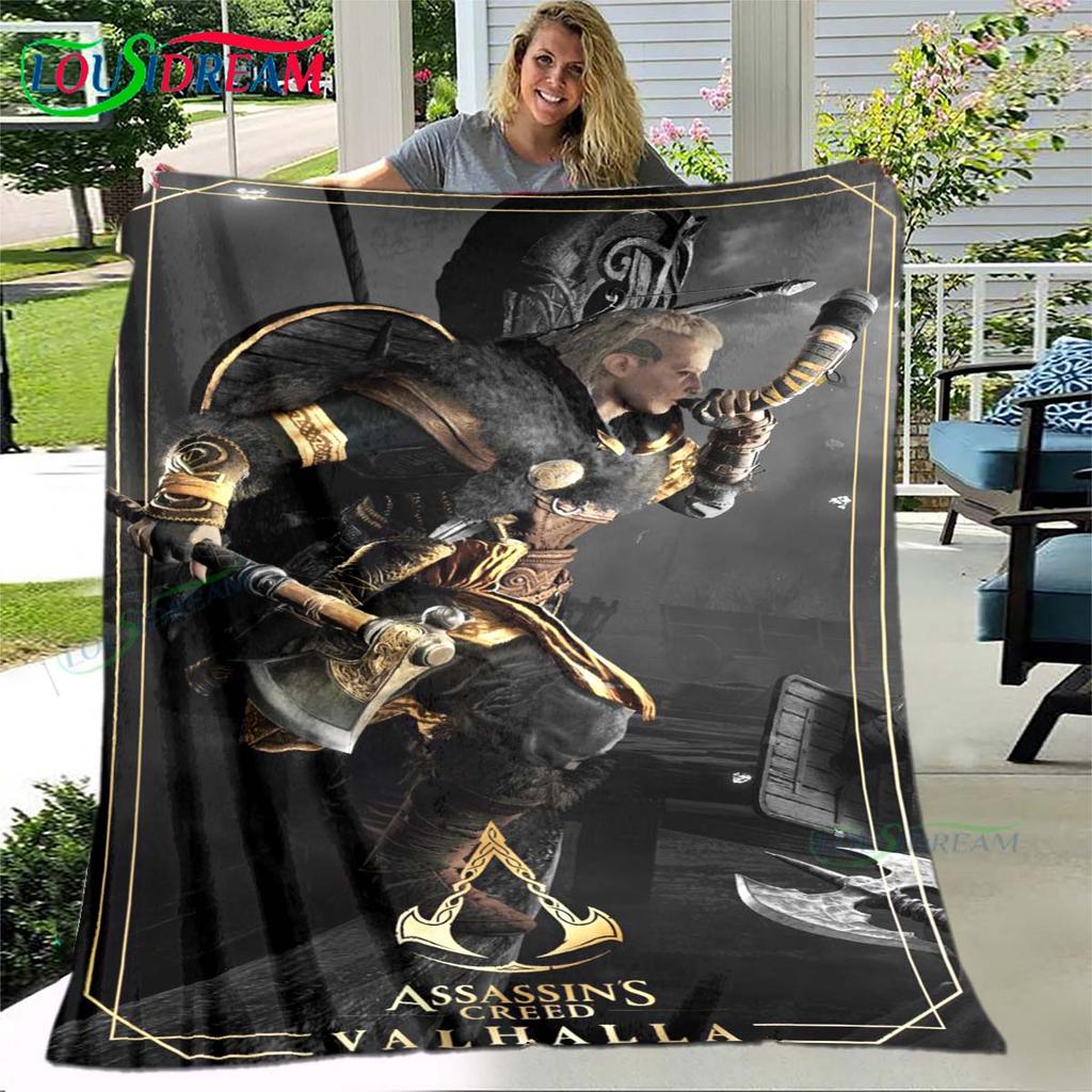 Giochi di Moda 3D Coperta A-Assassin's Creed, Coperta Plaid in Flanella per Letto Divano Picnic Ufficio Escursionismo Tempo Libero Riposo Regalo di Compleanno