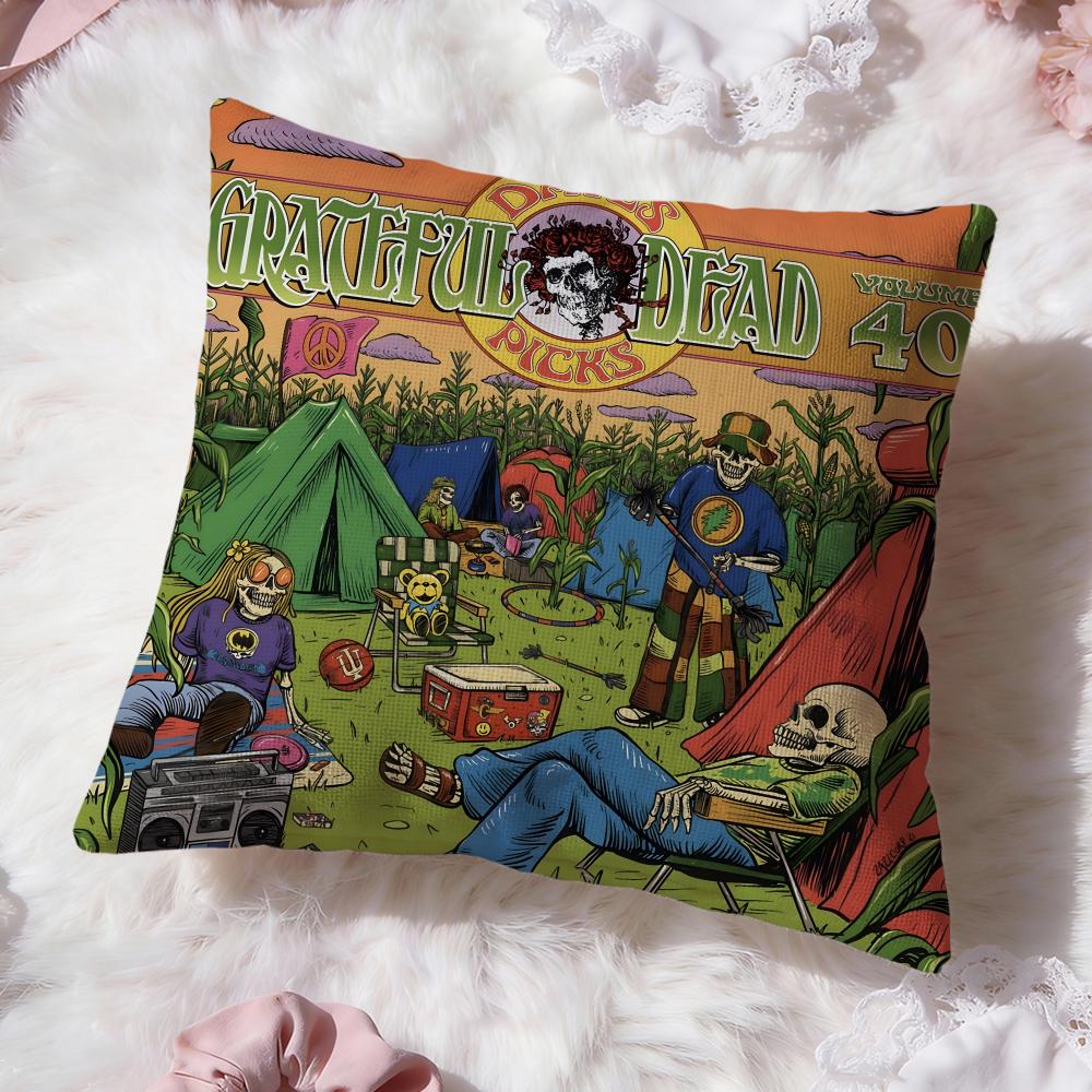 Band G-Grateful D-Dead Kissenbezug Premium Komfort Wendbarer Kissenbezug -Zwei-in-Eins-Design für Jeden Raum & Autoinnenraum
