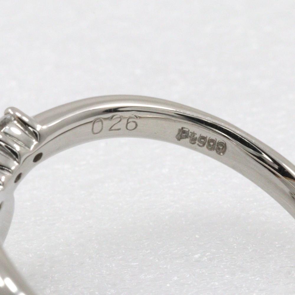 Ring Pt900Platinum/diamond #6.0(US Size) 4.2g Women Used