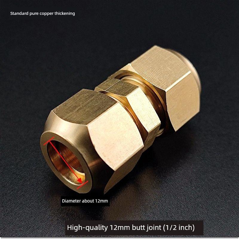 Refrigerator Dual Connection Copper-Aluminum Pipe 6mm with Nut, No Welding Required, Male-Female Refrigeration Connector