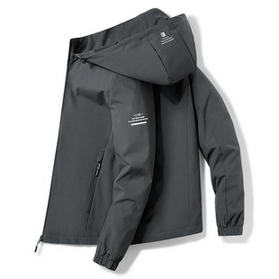 Men's Camouflage Hooded Windbreaker Jacket - Removable Hood, Casual Outdoor Wear for Spring and Autumn