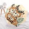 1pc Ultra Cute Deer Family Pattern Automatic 3-Fold Umbrella, 8 Iron Frames, High-Value Folding Umbrella, Suitable for Office, Travel and Outdoor Adve