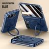 360° otočné magnetické pouzdro s integrovanou koženou fólií pro iPhone Ultra 18 Fold Wide, nárazuvzdorné, pro Magsafe, kovový kryt objektivu