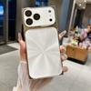 Straight Edge Aurora CD Texture Phone Case For iPhone 17 16 15 14 13 Pro Max Plus Glass Lens Protect Glossy Plating Soft Cover