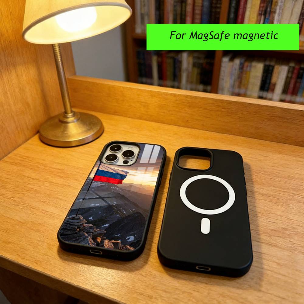 the flag of Russia Phone Case For iPhone17,16,15,14,13,12,11 Plus,Pro Magnetic For Magsafe Wireless Charging