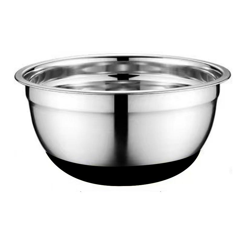 Stainless Steel Mixing Bowl with Lid & Non-slip Silicone Base