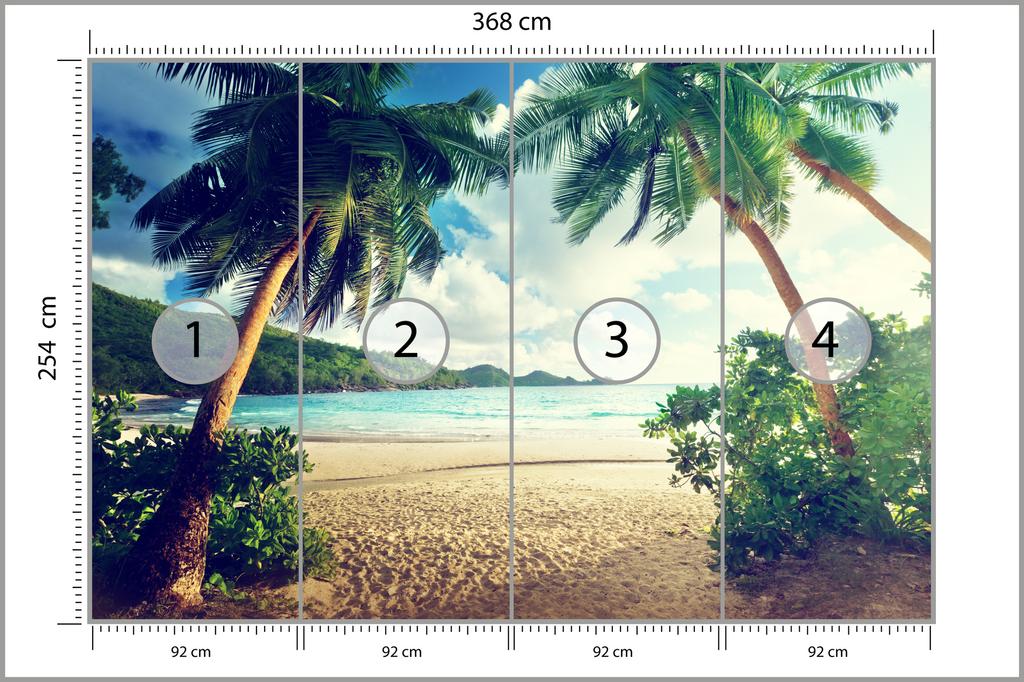 Photomural Palm Trees On The Seychelles Washable Fleece 368x254