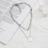 Spice Girl Sweater Chain Double-layer Letter Necklace Niche Women's Summer Design Feels Trendy, and Does Not Fade. Simple Titanium Steel Necklace