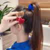 2PCS Vintage Solid Color Flocking Heart Hairpin Simple Grabber High Tail Wagon Style Hair Accessories For Men Women Children