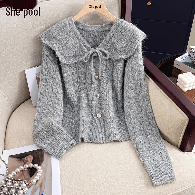 Women s V-Neck Cable Knit Pullover Sweater One Size