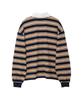 Biteoseljeu Union Stripe Collared Tee - Navy
