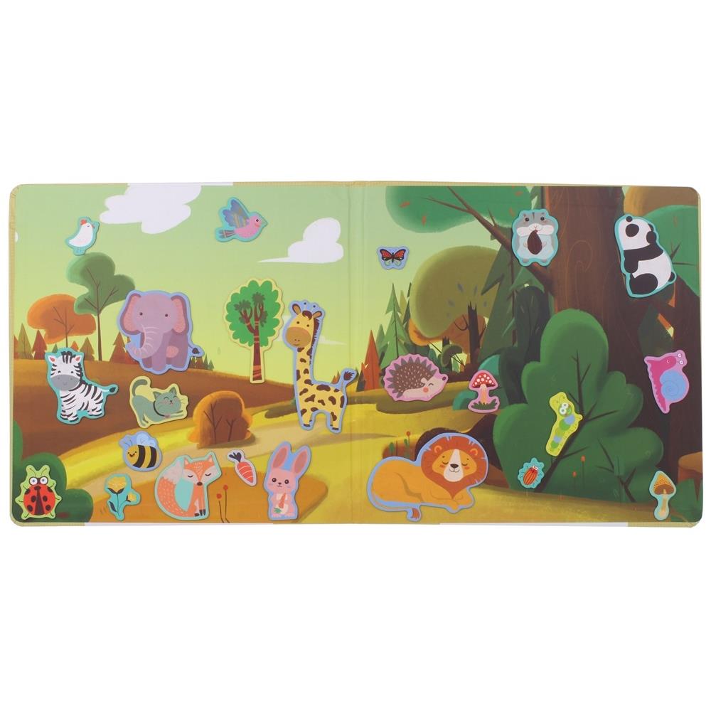 Układanka Magnetyczna Książeczka Puzzle Zwierzęta Zabawka Montessori 51 El
