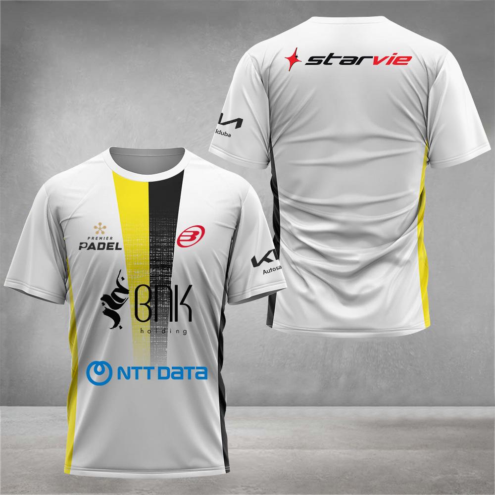 Pánské tričko na Padel tenis Pohodlné Prodyšné S kulatým výstřihem Krátký rukáv Oblečení Venkovní Badminton Běžecké Tričko