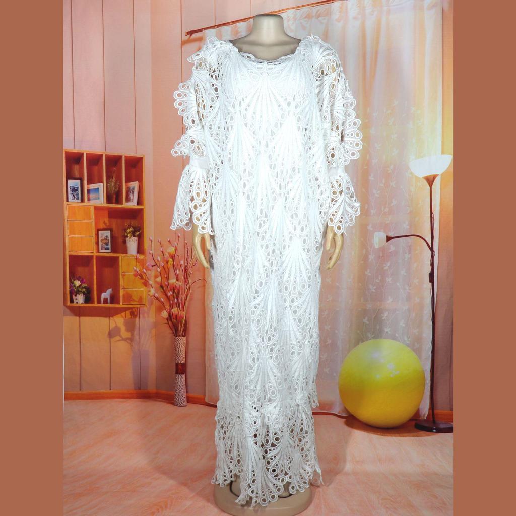 Water-Soluble Lace Plus Size Islamic African Dress: European & American Evening Gown