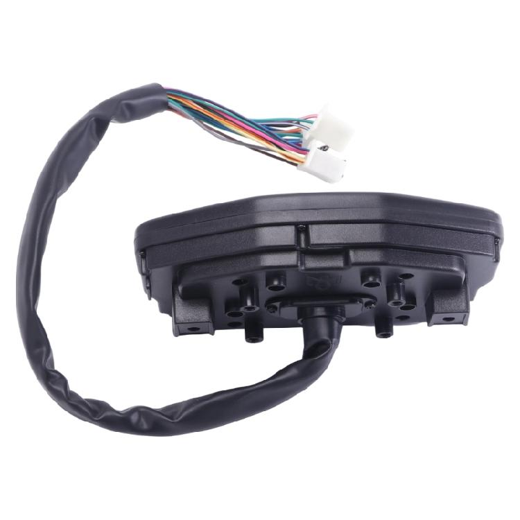 Motorcycle Instrument Display for 12 V Electrical Systems, Featuring LED Backlighting and Included Harness and Sensor for Dashboard Replacement Work