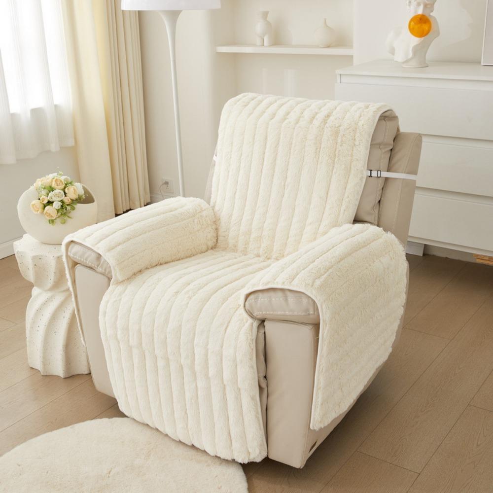 

Plush Couch Cover Pet Friendly Sofa Pad All Season Thickened Warm Simple Recliner Mat 66*50cm