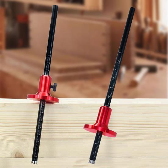 Woodworking Scriber with Dual Scale Adjustable Mortise Marker Aluminum Alloy Wear-resistant Scriber for Precision Marking