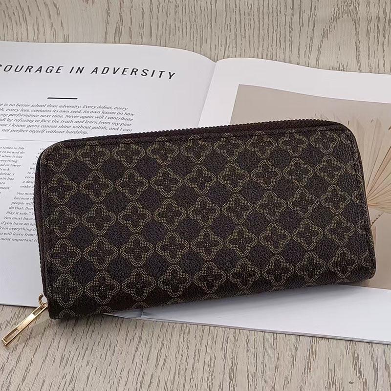 European & American Fashion Large Capacity Zipper Clutch Wallet - Multi-Card Slot, Simple, High-End Design
