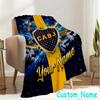 Custom Name Boca FC Crest Design Flannel Blanket Seasonal Universal Blanket For Indoor/outdoor, Perfect For Bedroom Sofa birthday gifts