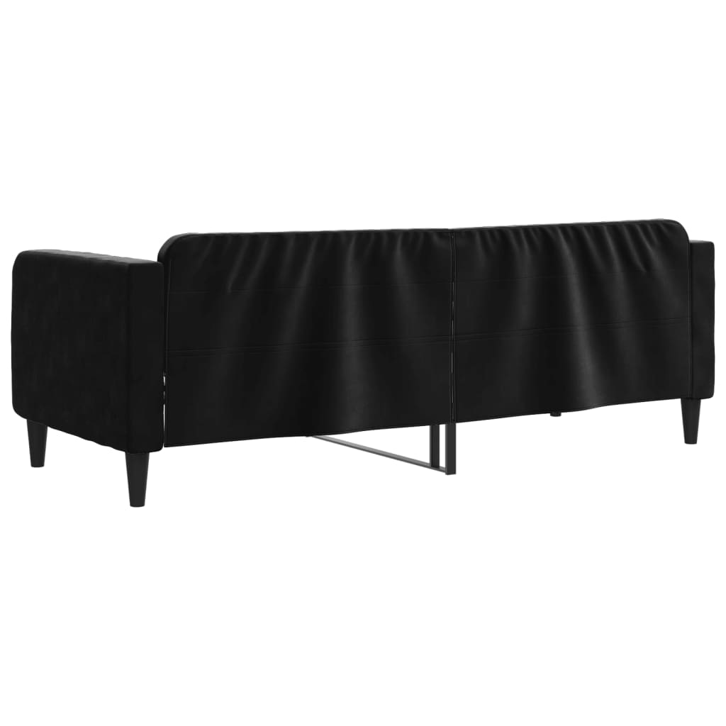 Vidaxl Sofa with Sleeping Function, Black, 80X200 Cm, Upholstered In Velvet