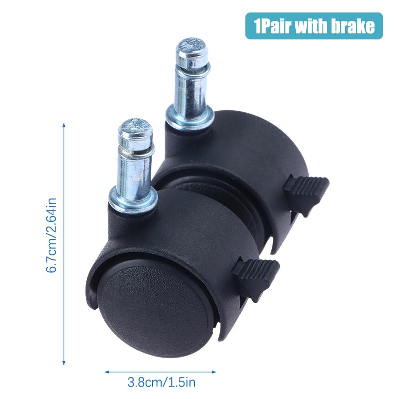 

1 пара 1,5-дюймовых универсальных колес, поворотных роликов, мебельных роликов для офисного кресла с тормозом