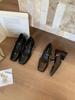 Brown French square head patent leather Mary Jane high heels 2025 autumn new retro shallow mouth single shoes