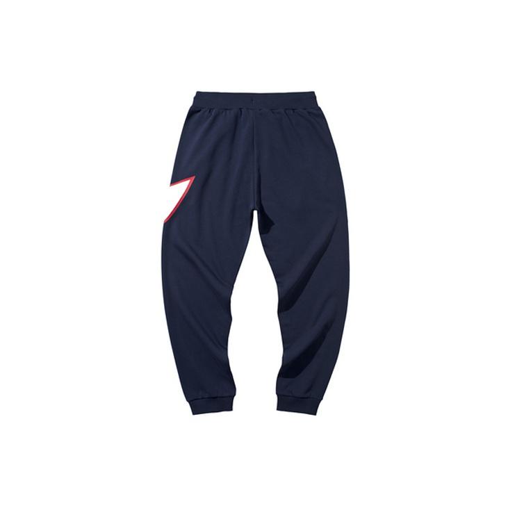 Li Ning Logo Print Casual Running Knit Joggers Men bottoms Ink-Blue AKLP843-8