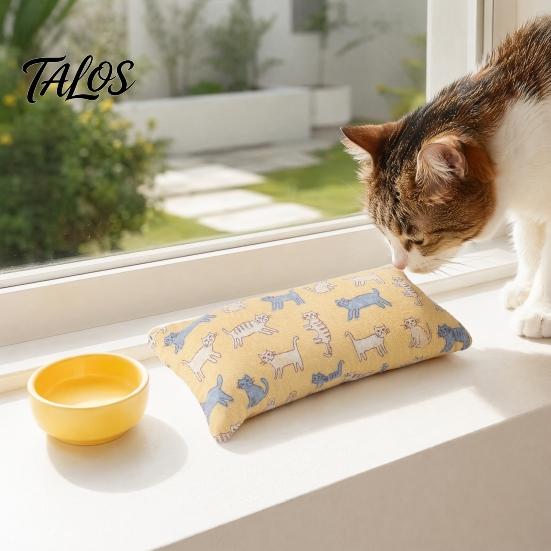 Independent Play Cat Toy Cuddle Pillow Toy, Catnip with Silver Vine, Crinkle Kitten Kicker Rustling Scratch Cute Print Snuggle for Indoor Cats Biting