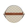 Triomphe Classic Monogram Print Zipper Closure Canvas And Lambskin Round Bag Women Shoulder Bag White 10G342CAM-01TA