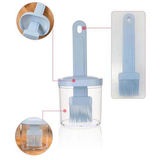 Oil Brush Dispenser 2-in-1 High-Temperature Resistant Oil Pot with Brush Cooking Oil Applicator for Frying Baking BBQ And Air Fryer