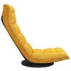 Floor Chair Swivel Mustard Yellow Fabric