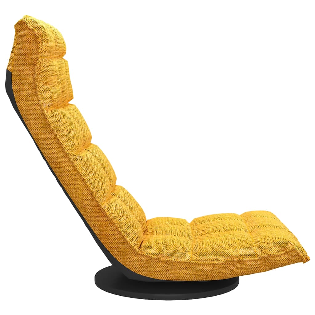 Floor Chair Swivel Mustard Yellow Fabric