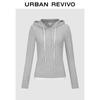 UR 2025 Fall Women's Playful Hooded Color Block Long Sleeve T-Shirt