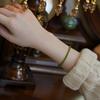 Mini Emerald Bangle with Gold-plated Fine Design, Featuring Jade Beads, Giving A Light Luxury Touch.
