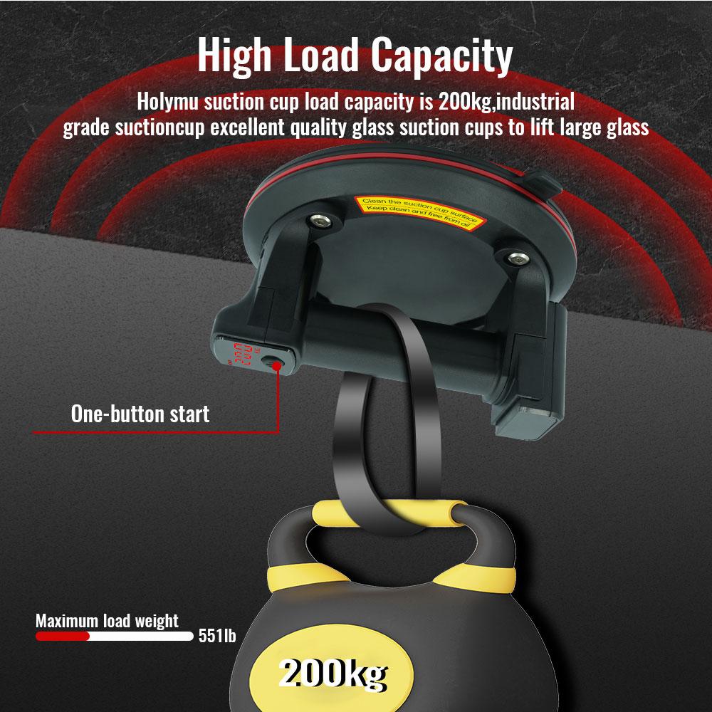 8 Inch 200kg Electric Vacuum Suction Cup Bearing Capacity Heavy Duty Vacuum Lifter for Granite Tile Glass Manual Lifting Powerfu