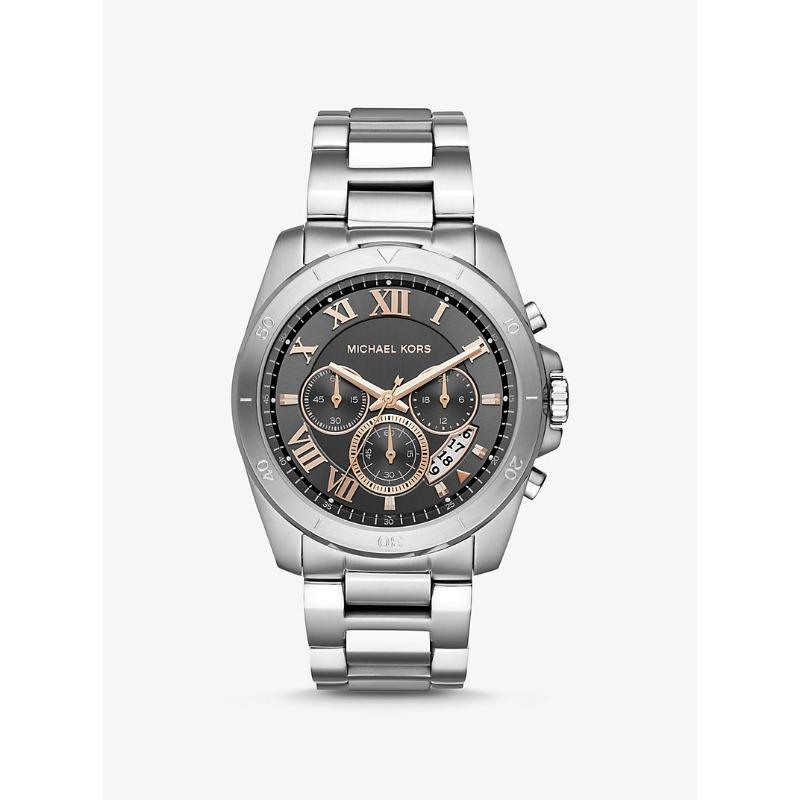 Мужские часы Michael Kors Oversized Brecken серебристого тона MK8609 серебряный