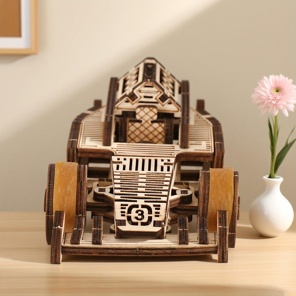3D Wooden Puzzle Formula Racing Cars for Adults Model Car Kits Stress Relief Toy Birthday Gift for Teen Boys Men Boyfriend