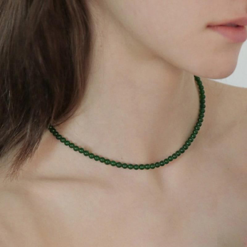 modernlike silver 925 onyx green necklace 4mm