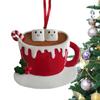 Christmas Decorations For Tree Coffee Cup Pendant Hand Painted Resin Pendant For Festive Christmas Decorations Unique Holiday