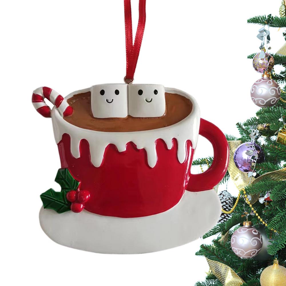 Christmas Decorations For Tree Coffee Cup Pendant Hand Painted Resin Pendant For Festive Christmas Decorations Unique Holiday