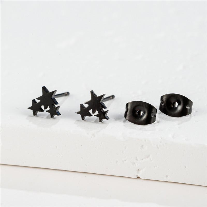 Big Star Earings Punk Stud Earrings Women Minimalist Jewelry Rose Gold Color Stainless Steel Earrings 2024 Piercing Accessories