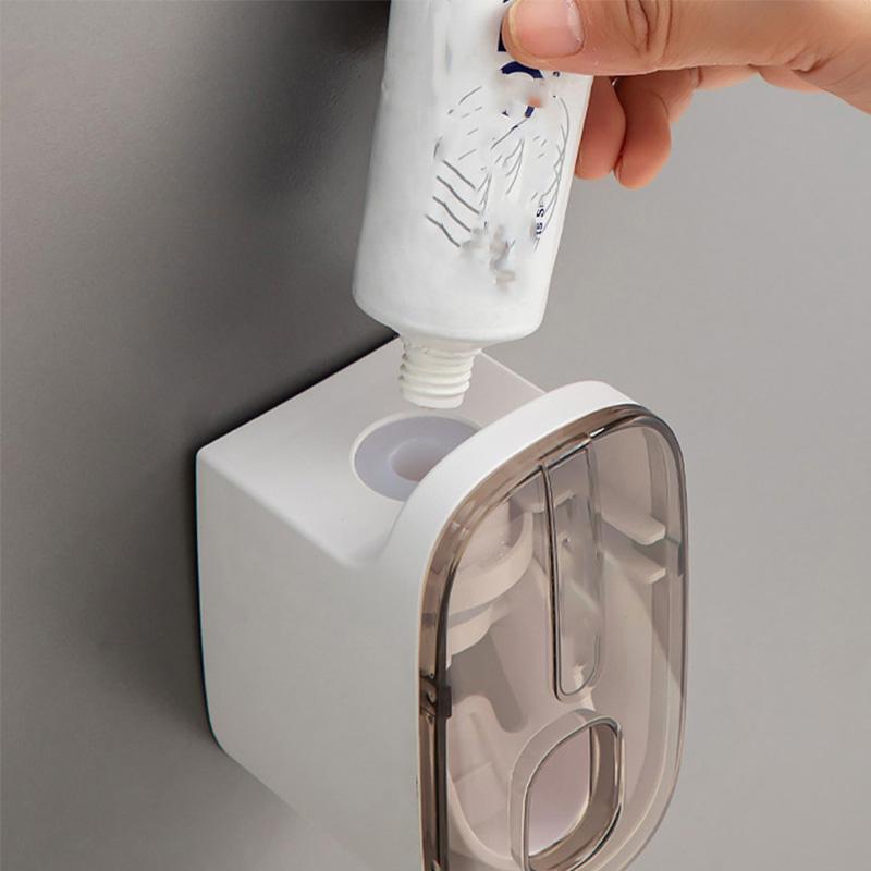 Automatic Toothpaste Squeezer Transparent Wall Mount Toothpaste Dispenser Waterproof Toothpaste Holder Rack Bathroom Accessories