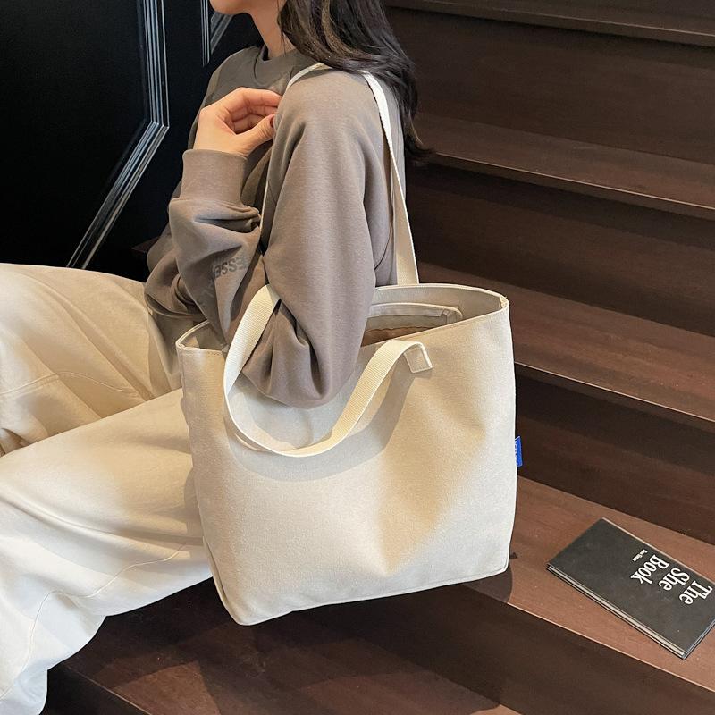 Hand Bill Schulter Große Tasche Canvas Tasche Damen Tasche Große Kapazität Mode Tasche Künstlerische Einfache Einkaufstasche