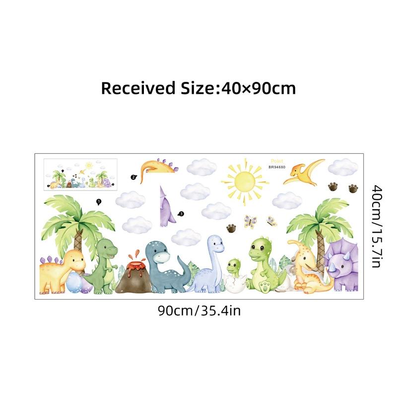 Cartoon Cute Dinosaur Wall Stickers For Children Room Boy Kids Room Living Room Nursery Background Decoration Wall Decals