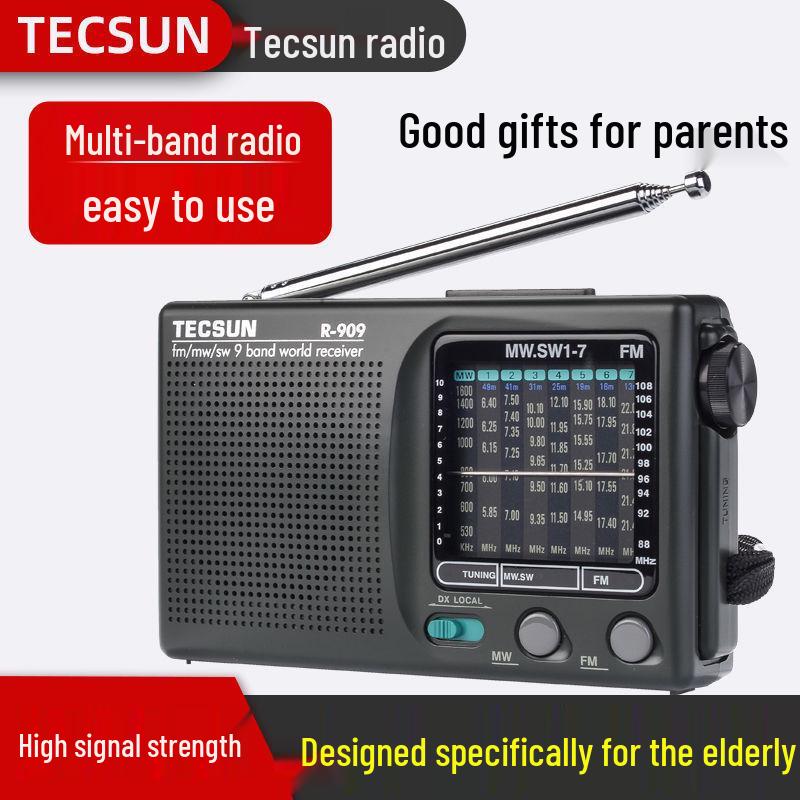 R-909 Tecsun Vintage Multi-band Portable FM Radio for Seniors