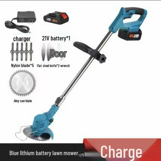 High-Power Rechargeable Electric Lawn Mower & Weeder with Lithium Battery