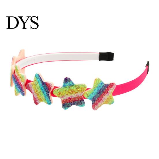 Kinder Haaraccessoire Meisjes Hoofdband met Gladde Tandkam Anti-slip Ontwerp Regenboog Kleurverloop Hartjes Sterren Decoratie Hoepel Anti-slip Hoofdband