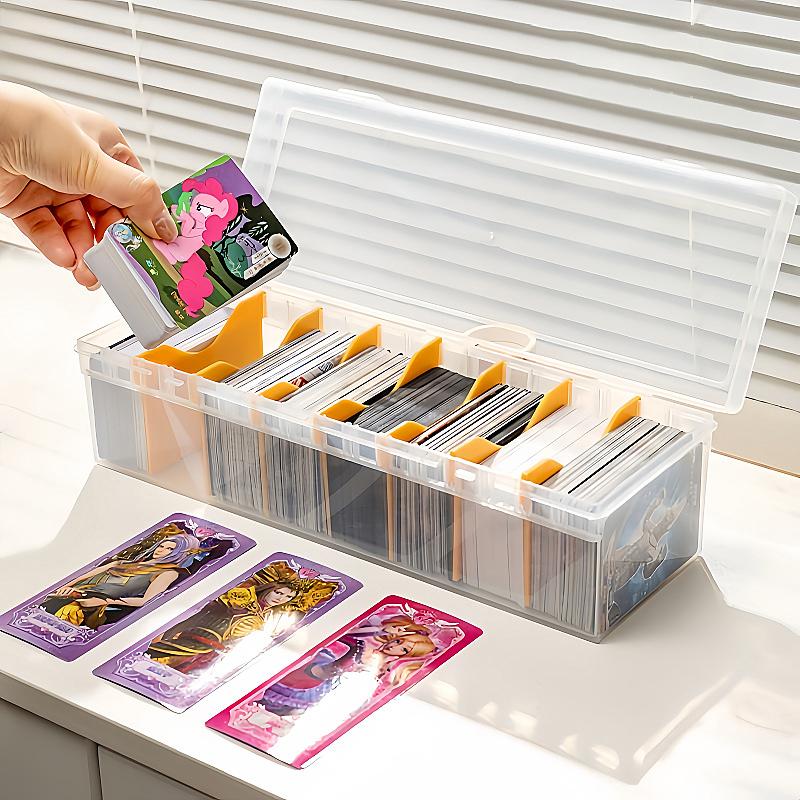 1Pc Clear Plastic Compartmentalized Organizer Box Holds 550+ Game Cards Storage Box With Adjustable Divider For Cards